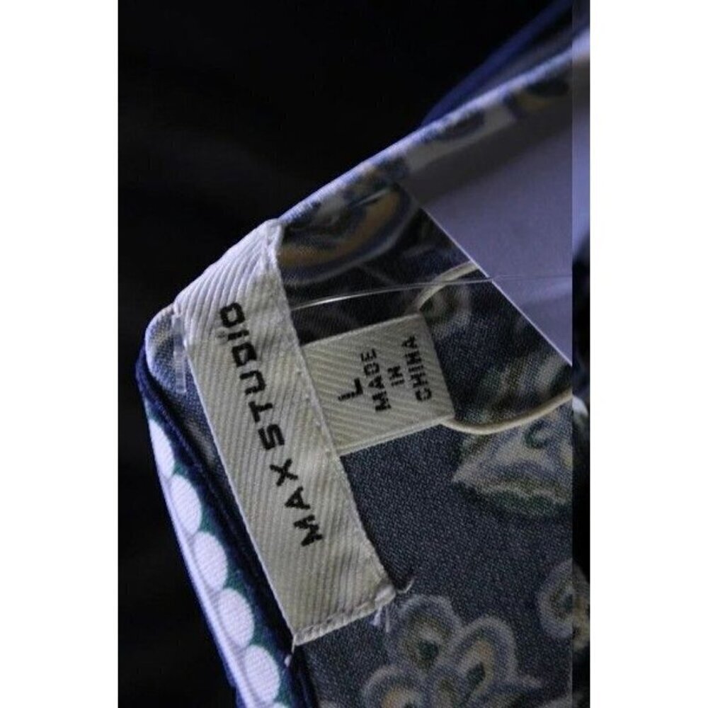 Max Studio Geometric Navy Quarter Sleeve Printed Mini Shift Dress NEW Large - Picture 5 of 8